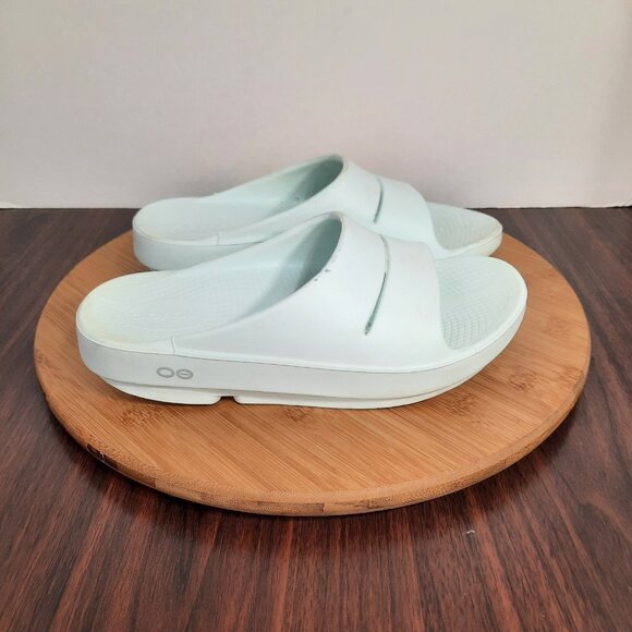 OOfos OOah Womens Size 6 Sandals Ice Mint Green Comfort Recovery Gym Workout - Picture 1 of 10